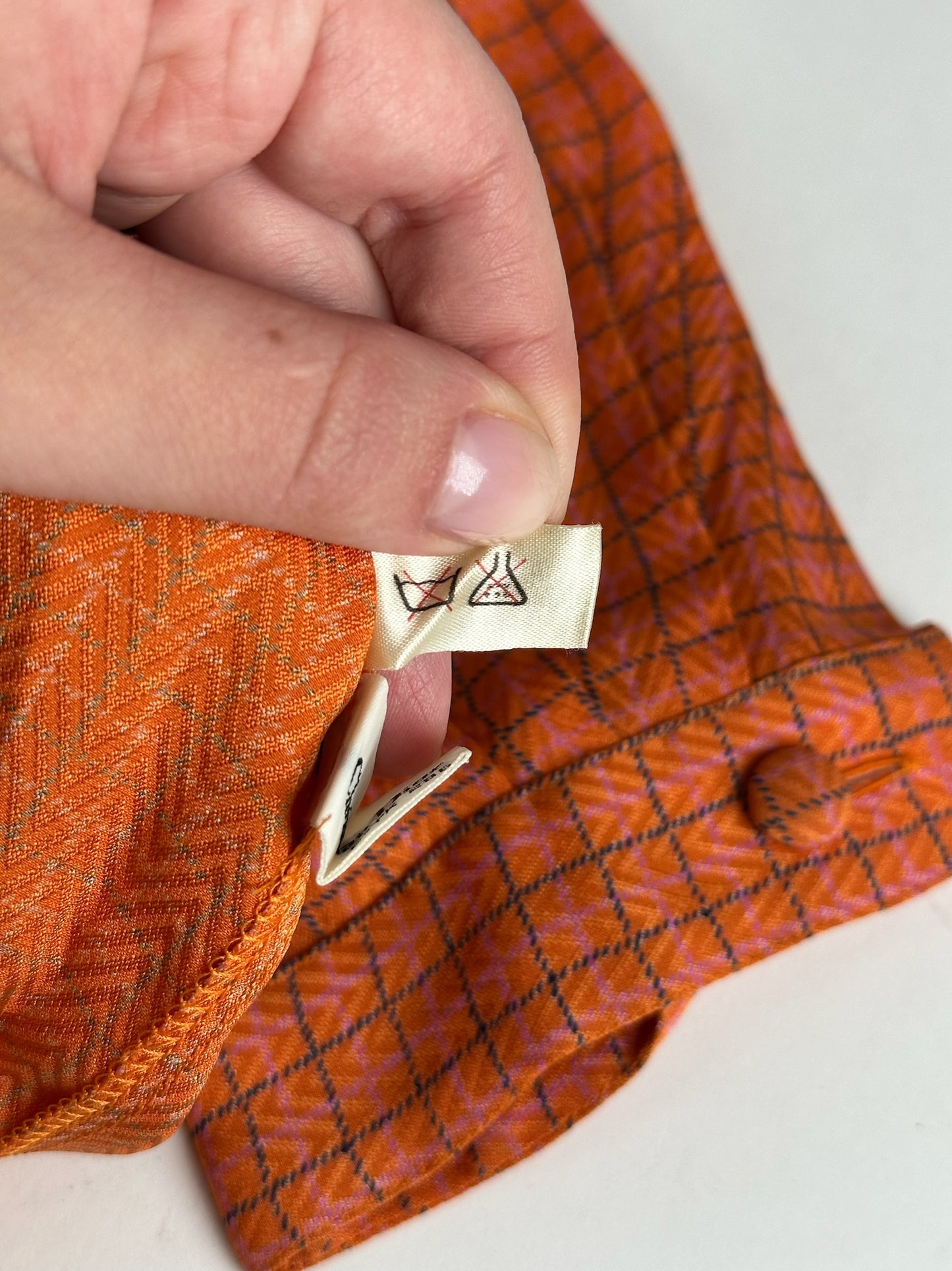 Vintage Dior Checked Shirt orange black