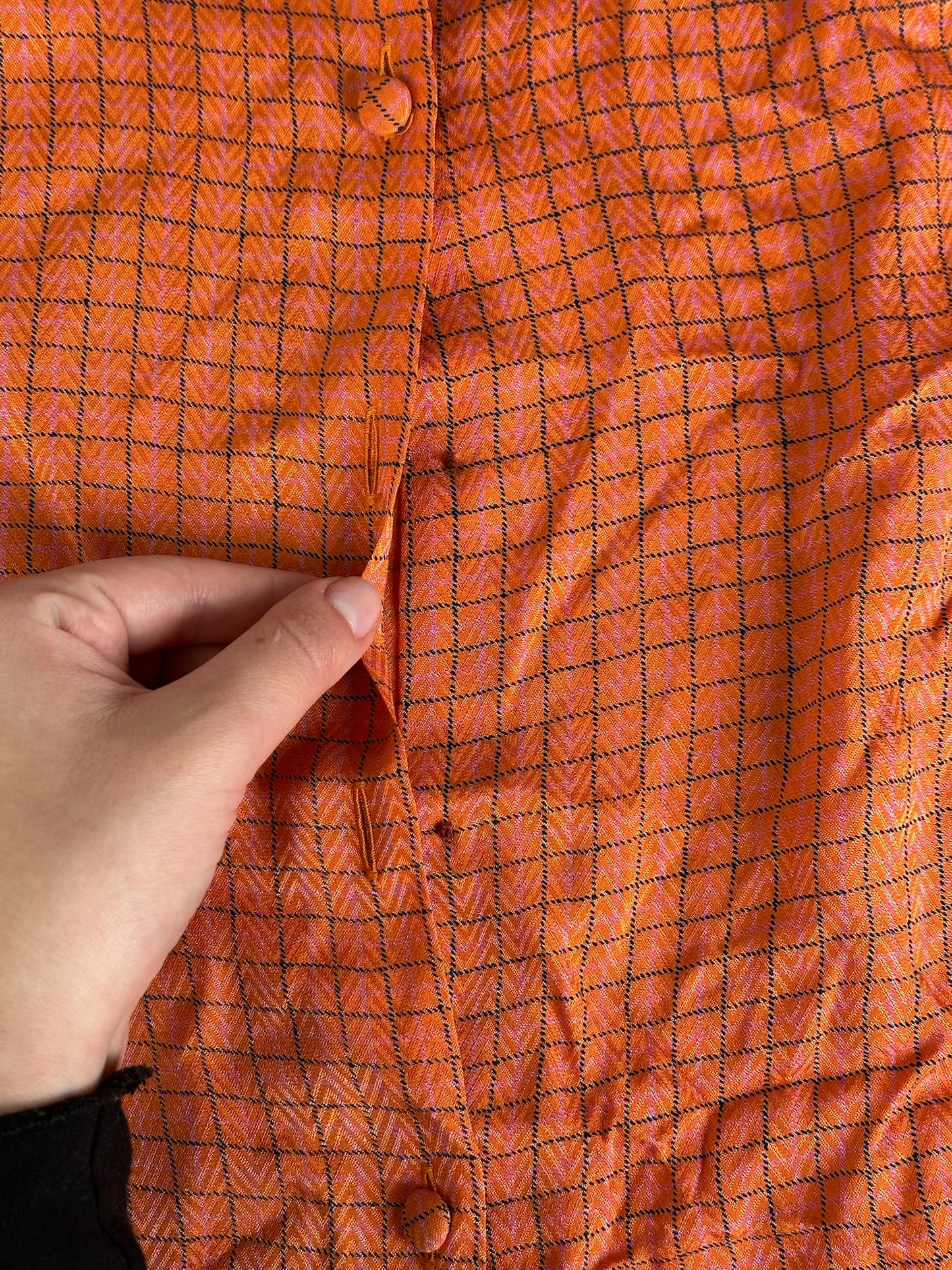 Vintage Dior Checked Shirt orange black