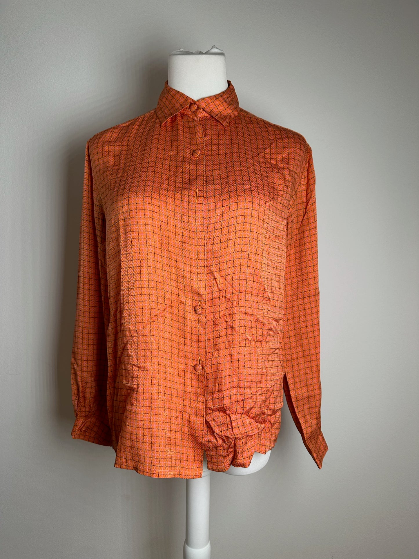 Vintage Dior Checked Shirt orange black