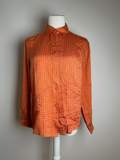 Vintage Dior Checked Shirt orange black