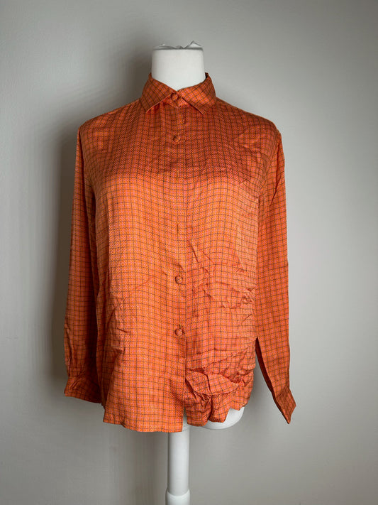 Vintage Dior Checked Shirt orange black