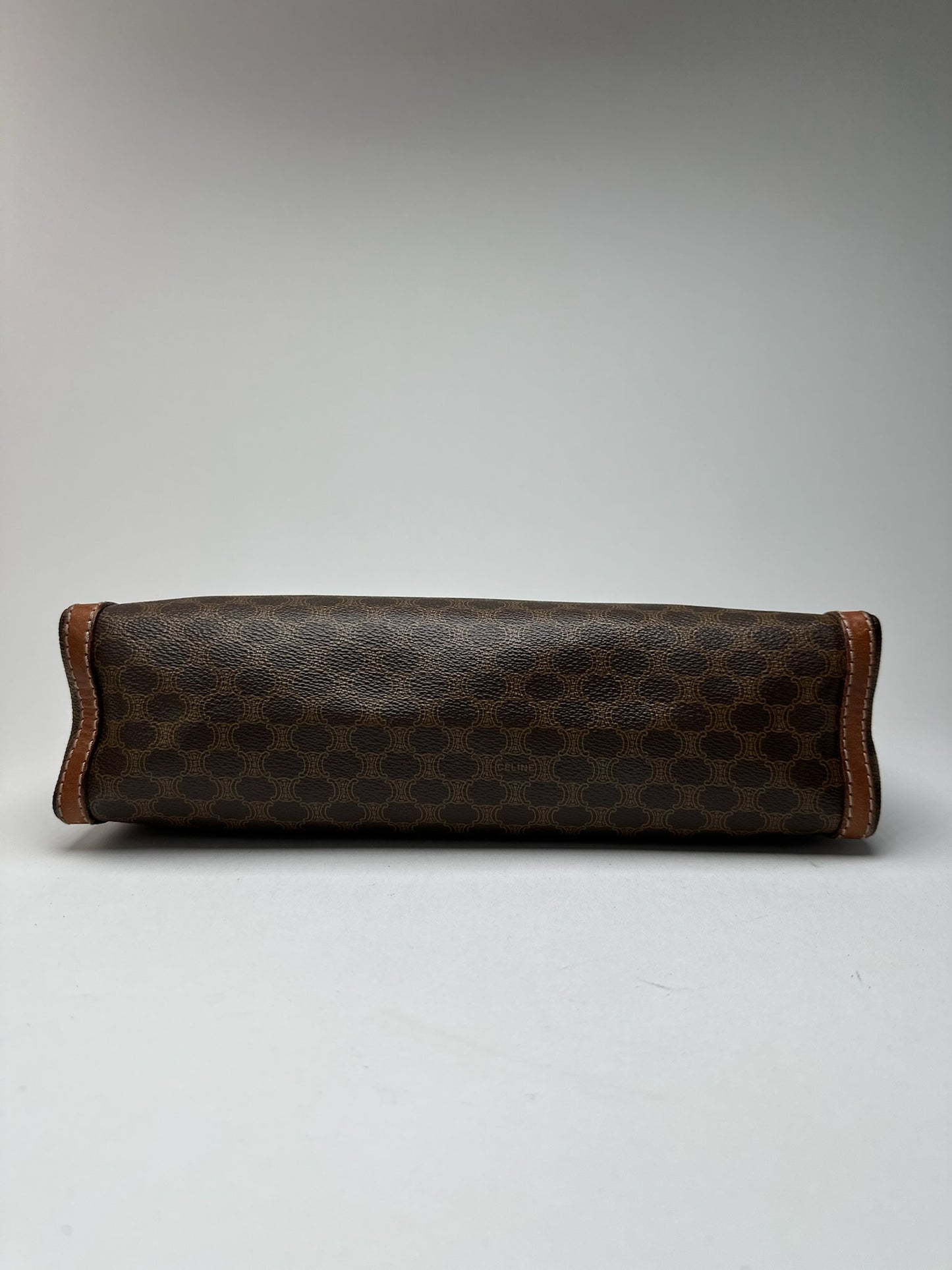 Pochette vintage en cuir Monogram Celine marron