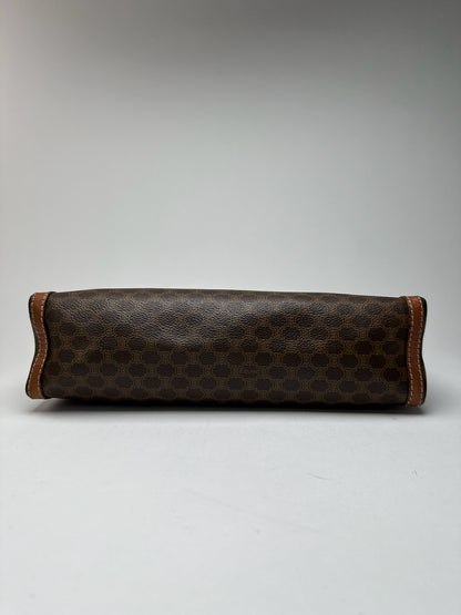 Pochette vintage en cuir Monogram Celine marron