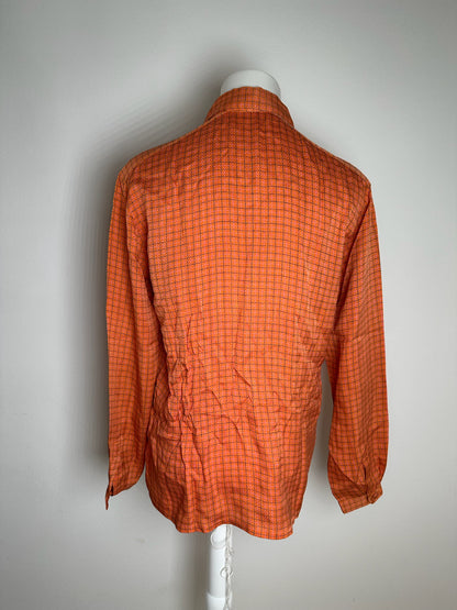 Vintage Dior Checked Shirt orange black