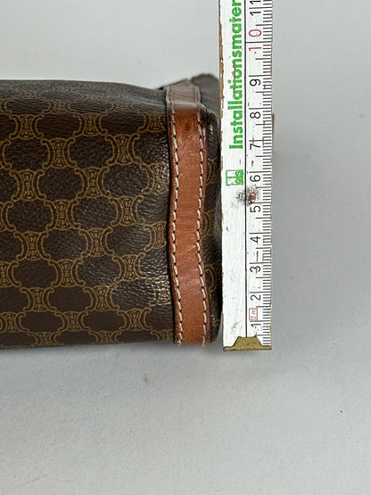 Pochette vintage en cuir Monogram Celine marron