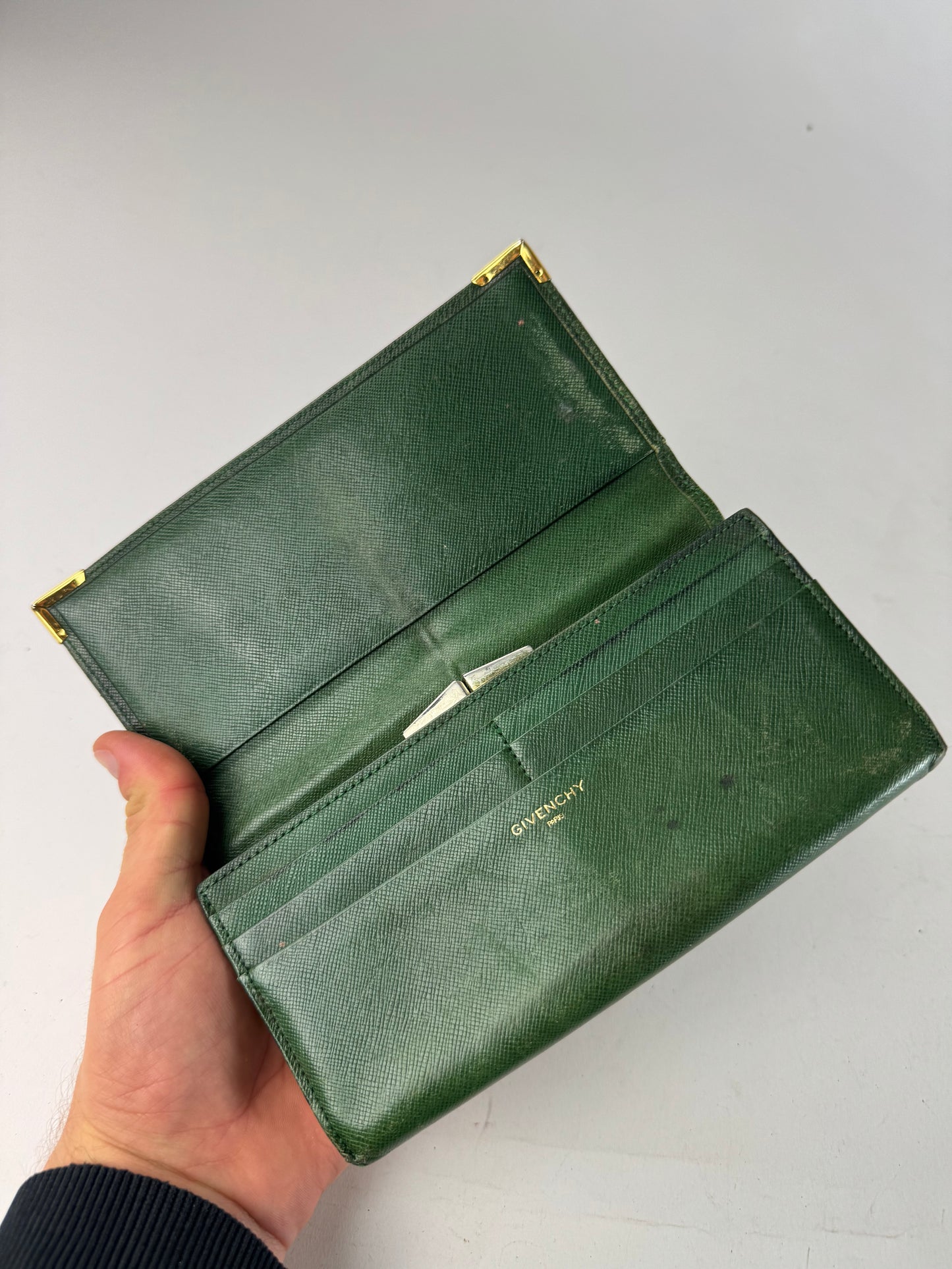Vintage Givenchy Leather Wallet Green