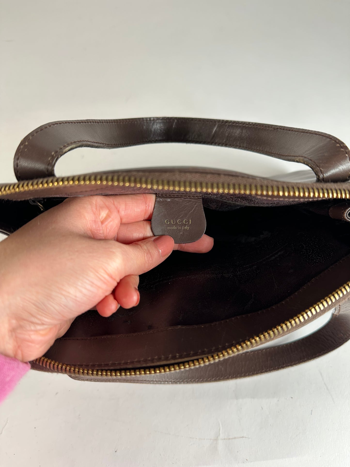 Vintage Gucci Leather Handbag Brown