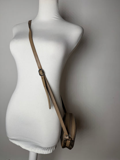 Vintage Yves Saint Laurent Leather Crossbody Shoulder Bag grey Brown black