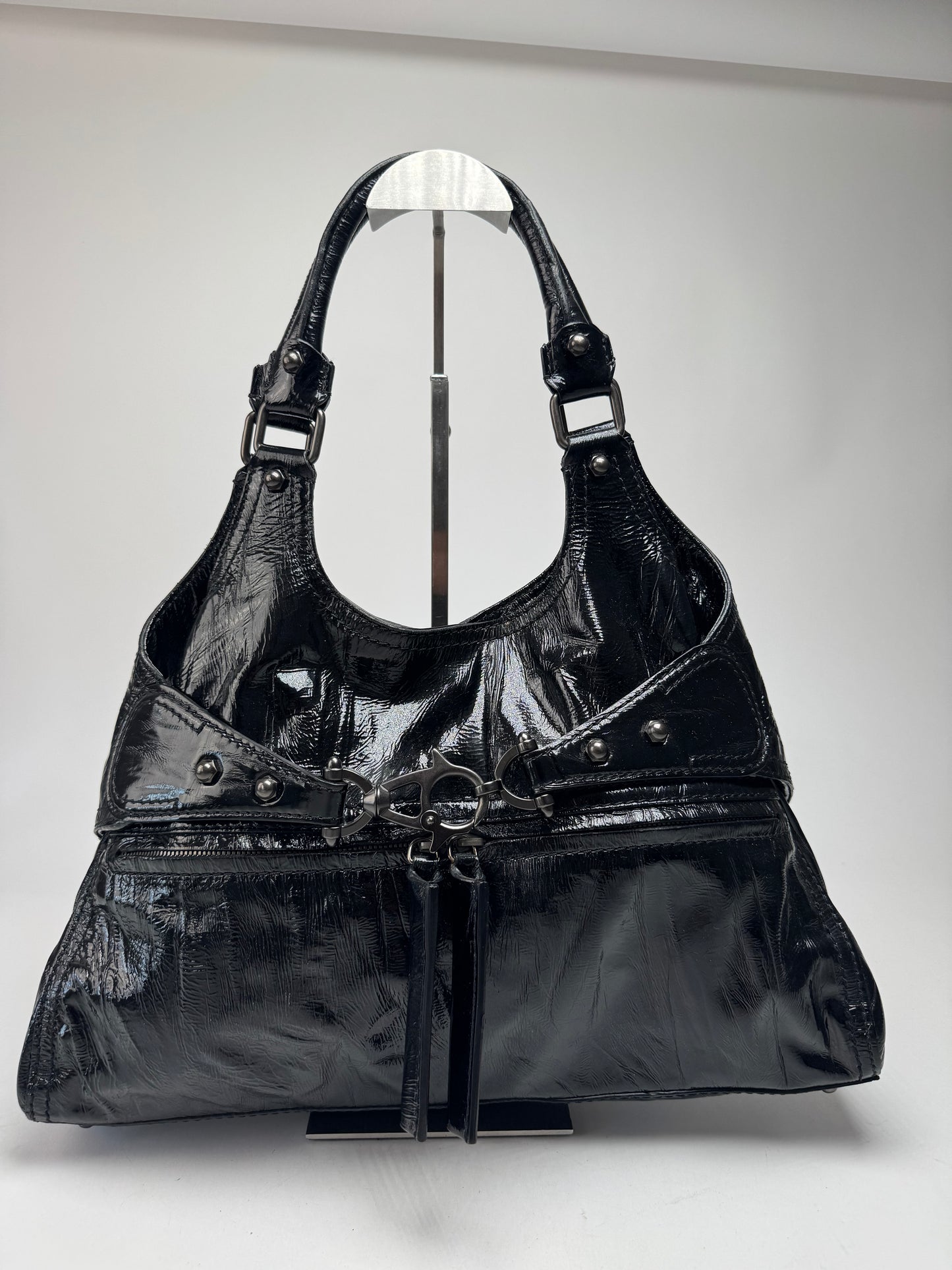 Vintage Givenchy Antigona Patent Leather Bag Black