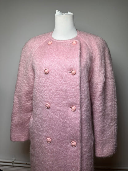 Vintage Courreges Fake Fur Coat Pink L