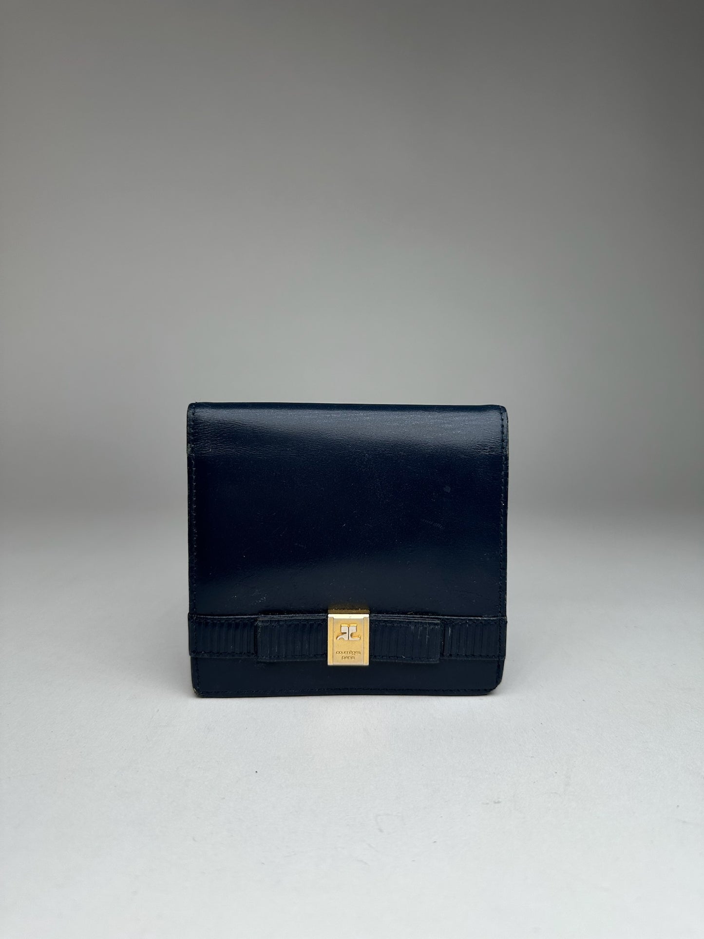 Vintage Courreges Leather Wallet Navy