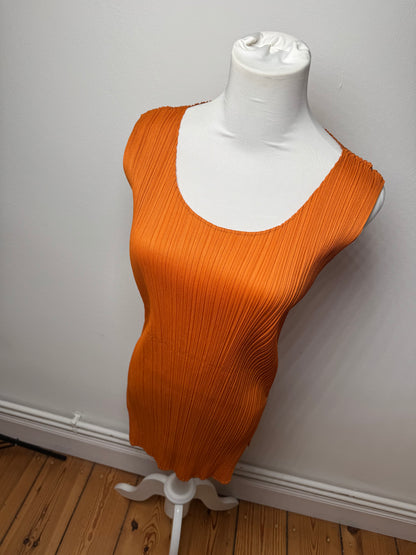 Vintage Issey Miyake Pleats Please Plissee Shirt Dress Orange M