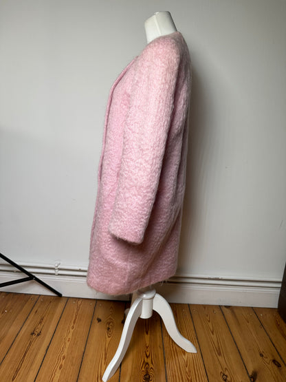 Vintage Courreges Fake Fur Coat Pink L