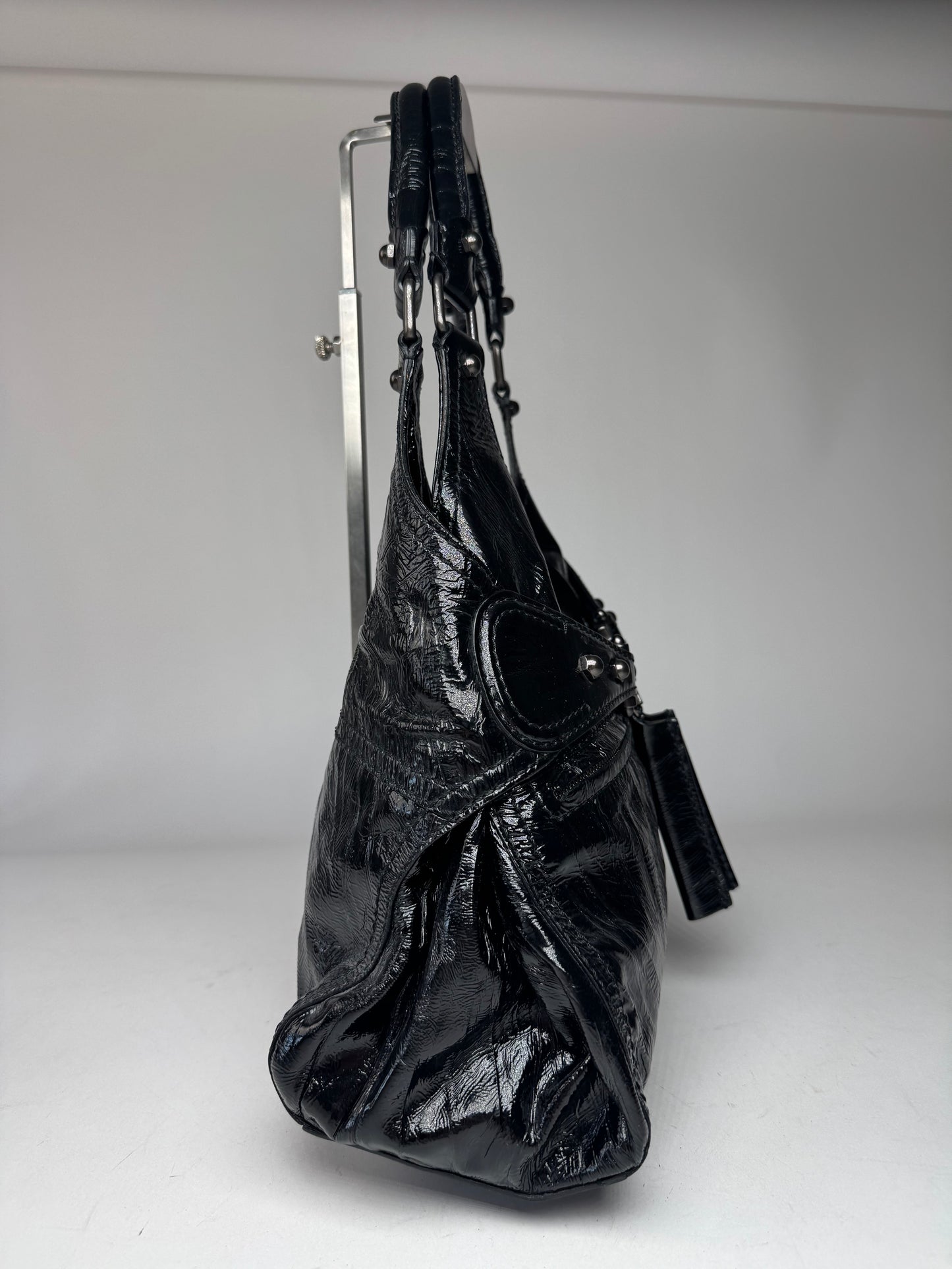 Vintage Givenchy Antigona Patent Leather Bag Black