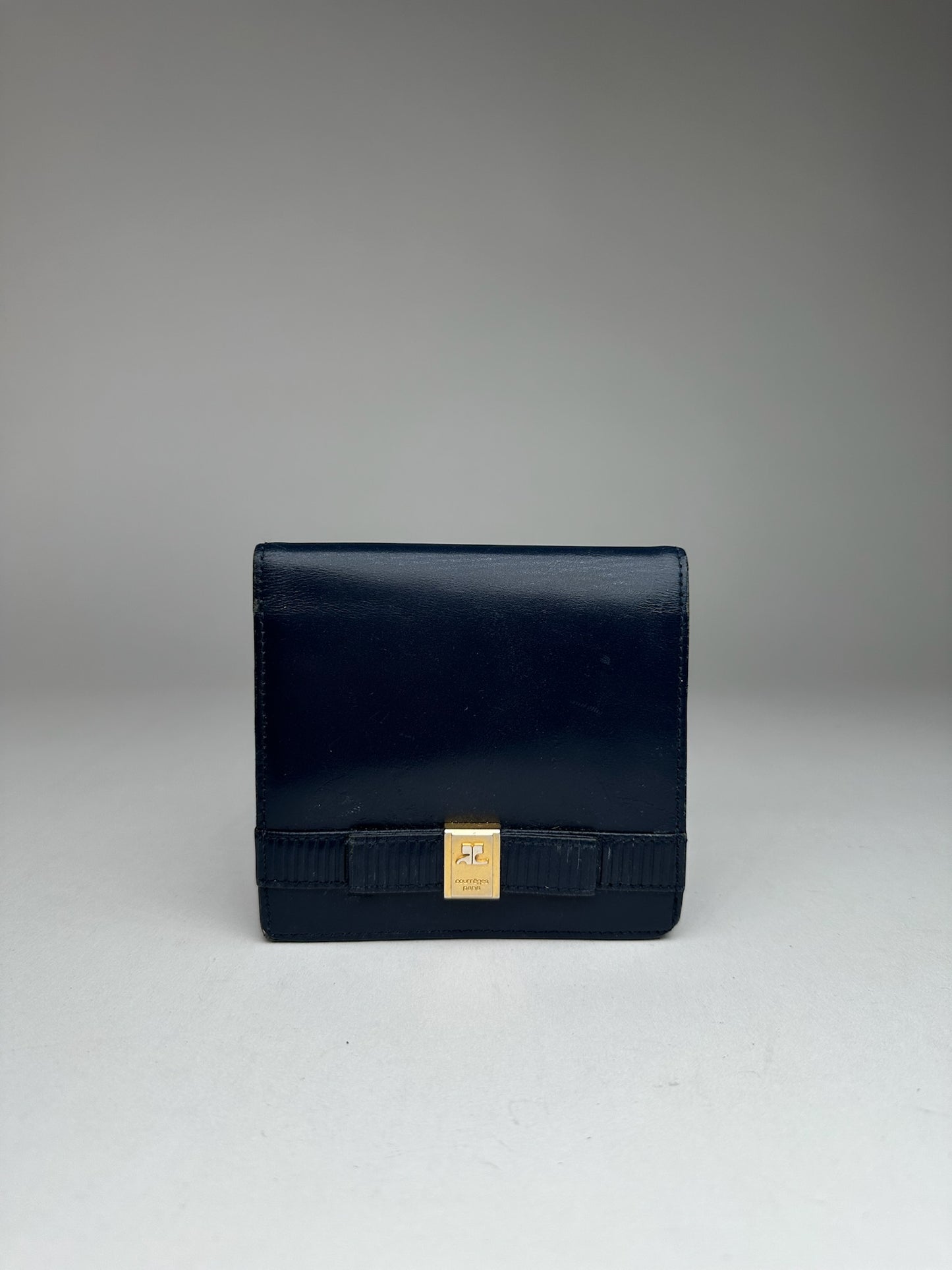 Vintage Courreges Leather Wallet Navy
