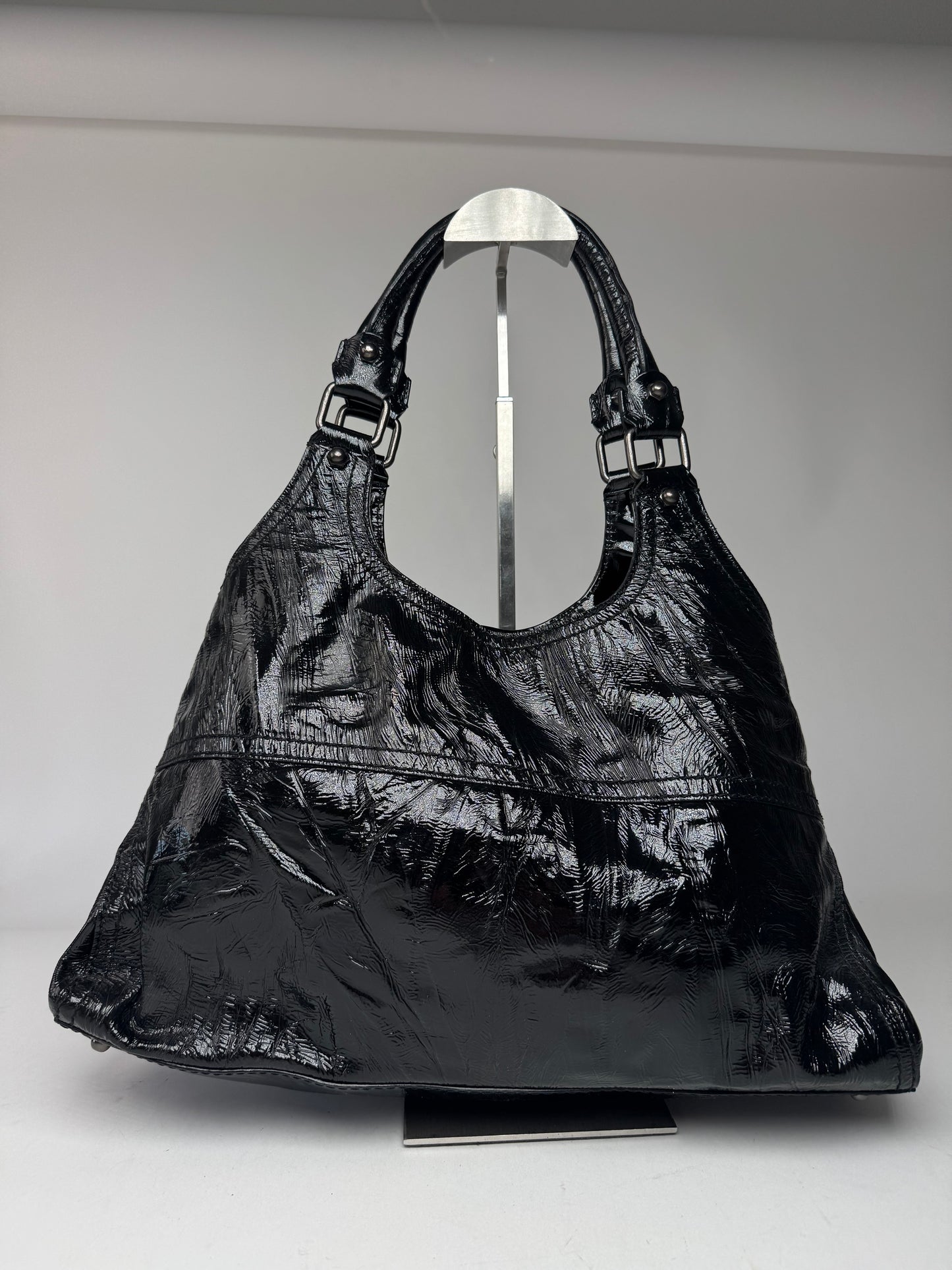 Vintage Givenchy Antigona Patent Leather Bag Black