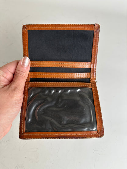 Vintage Fendi Textured Leather Card Holder Black Brown