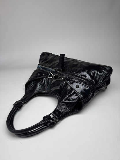 Vintage Givenchy Antigona Patent Leather Bag Black