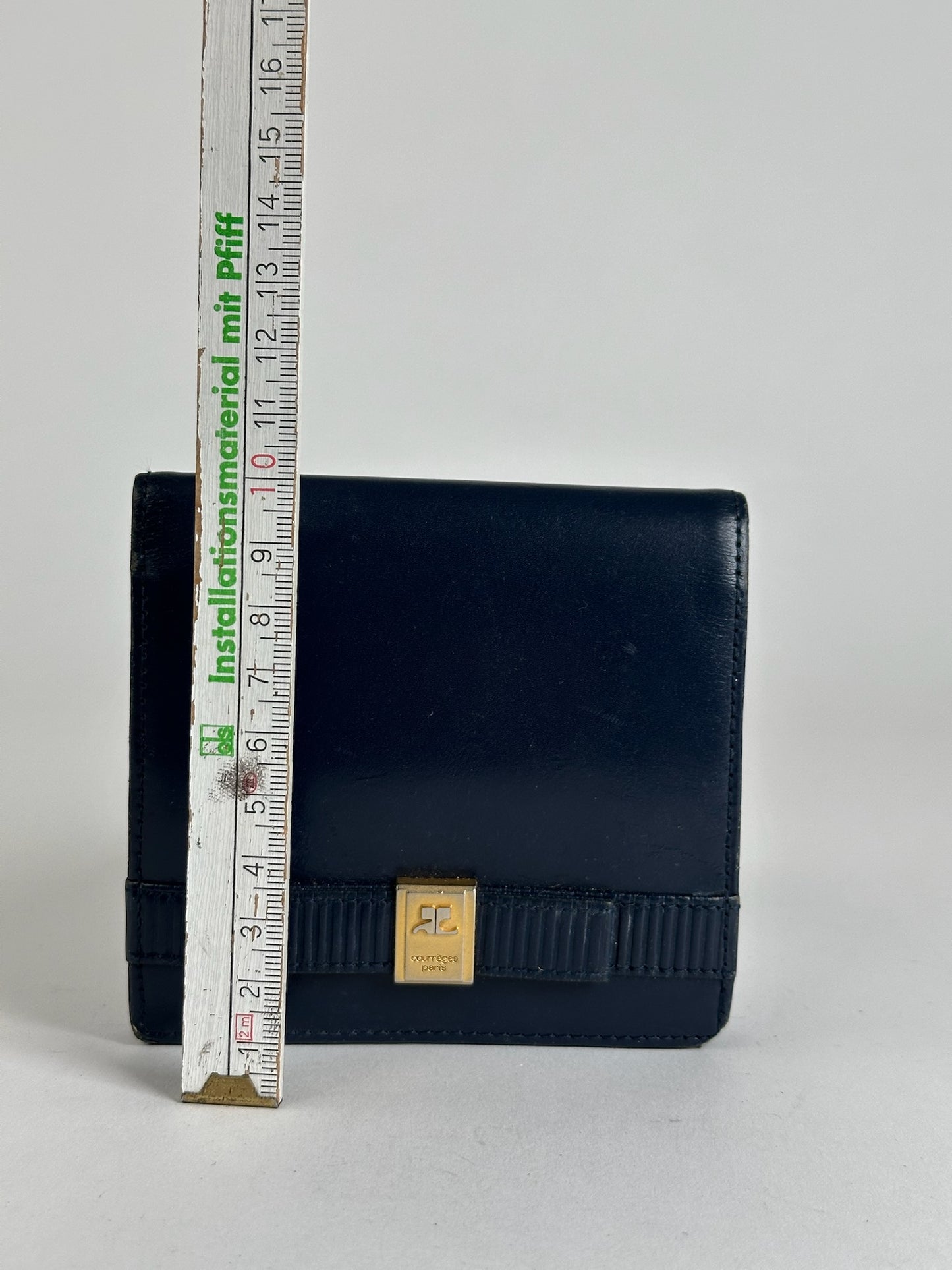 Vintage Courreges Leather Wallet Navy