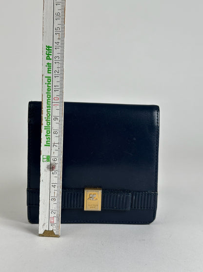 Vintage Courreges Leather Wallet Navy