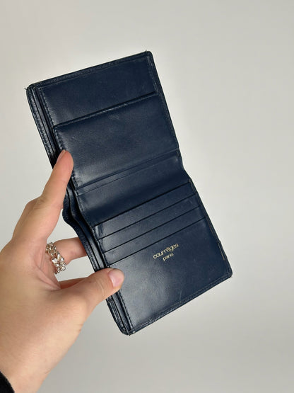 Vintage Courreges Leather Wallet Navy