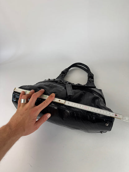 Vintage Givenchy Antigona Patent Leather Bag Black