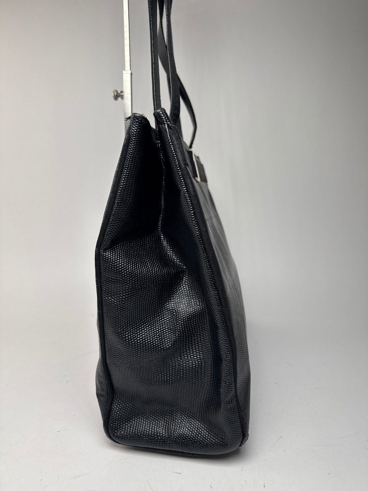 Sac vintage en cuir noir Salvatore Ferragamo