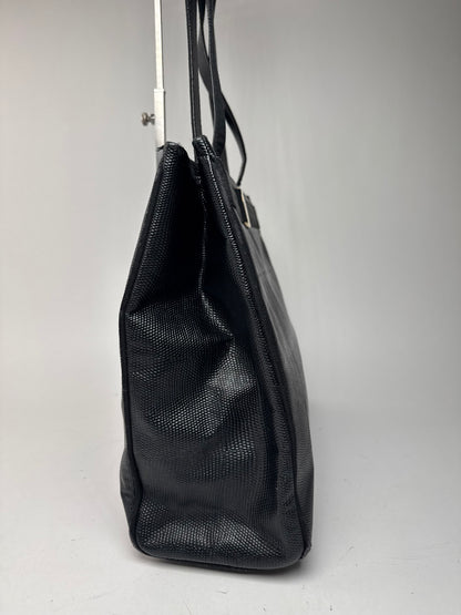 Sac vintage en cuir noir Salvatore Ferragamo