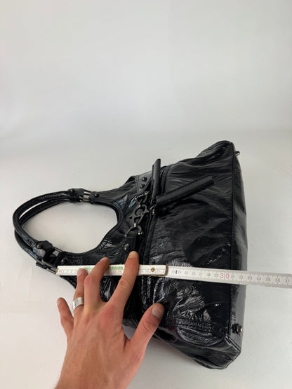 Vintage Givenchy Antigona Patent Leather Bag Black