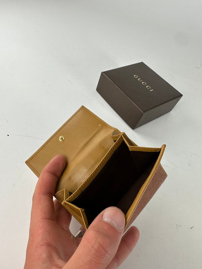 Vintage Gucci Jackie Suede Leather Wallet Pink Beige