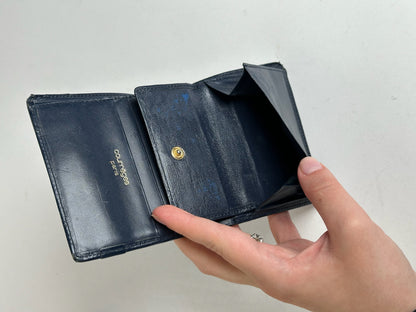 Vintage Courreges Leather Wallet Navy