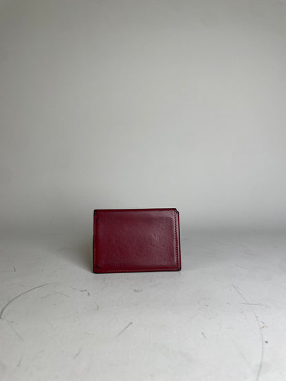 Vintage Hermes Leather Card Holder Red