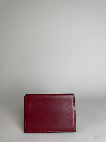 Vintage Hermes Leather Card Holder Red