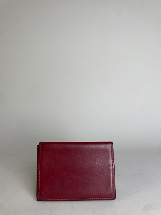 Vintage Hermes Leather Card Holder Red