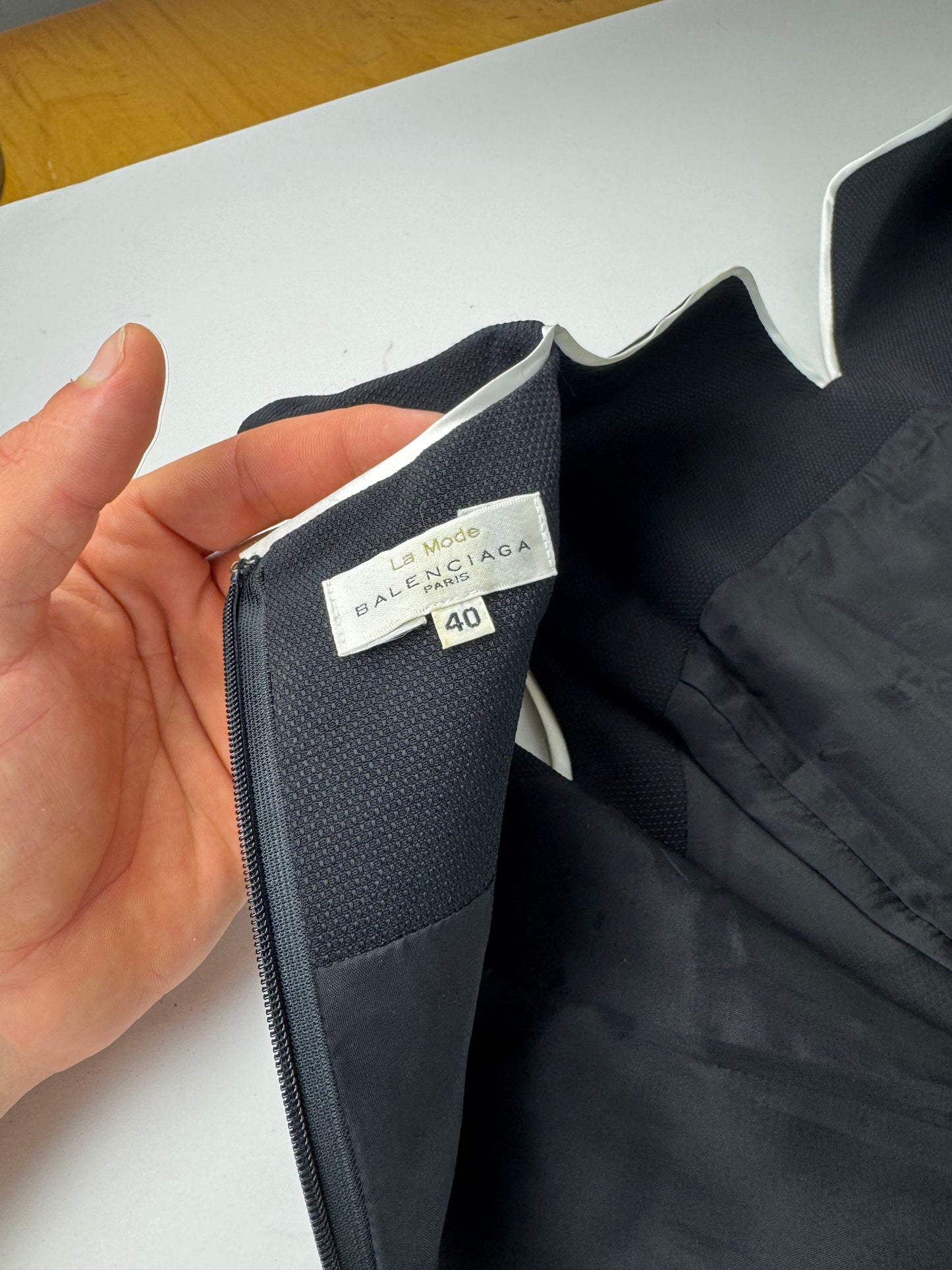 Vintage Balenciaga Dress Black White 38/M