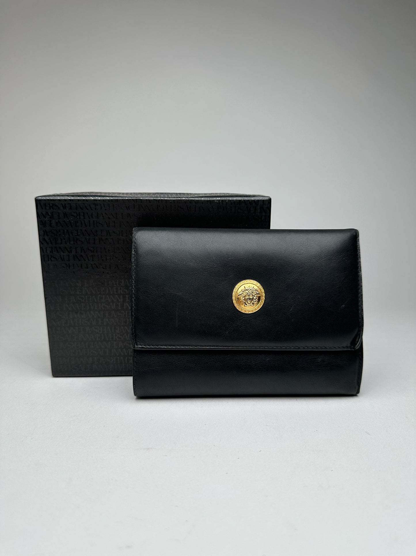 Vintage Gianni Versace Leather Wallet Black