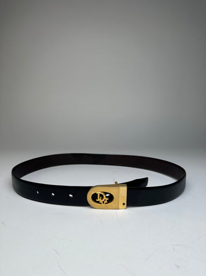 Vintage Dior Leather Belt Black