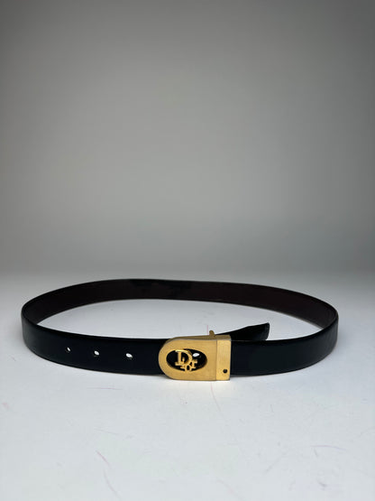 Vintage Dior Leather Belt Black