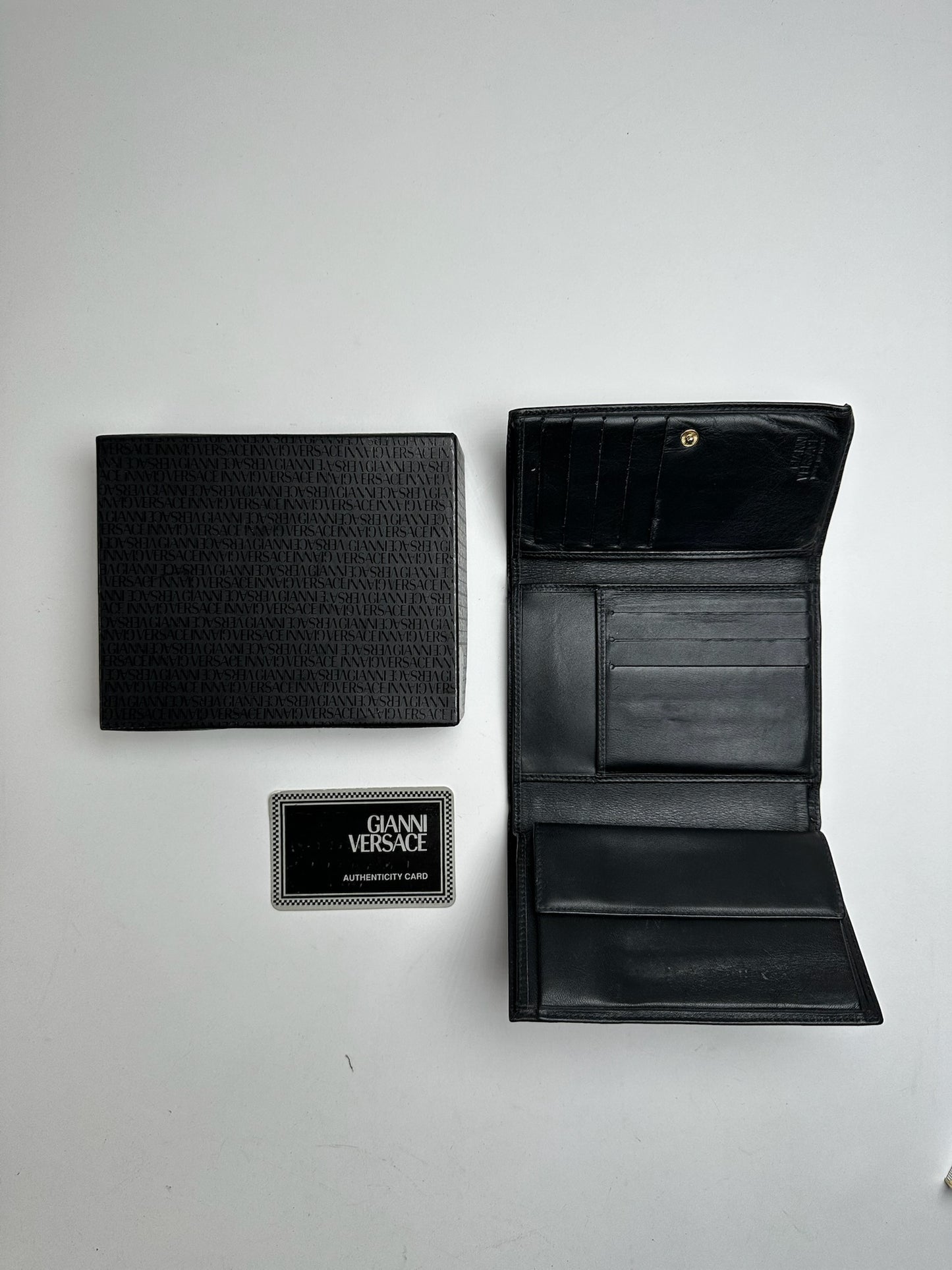 Vintage Gianni Versace Leather Wallet Black