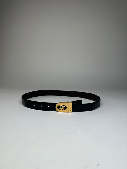 Vintage Dior Leather Belt Black