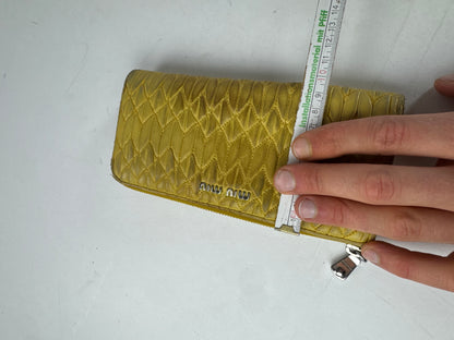 Vintage Miu Miu Metallasse Leather Wallet Yellow