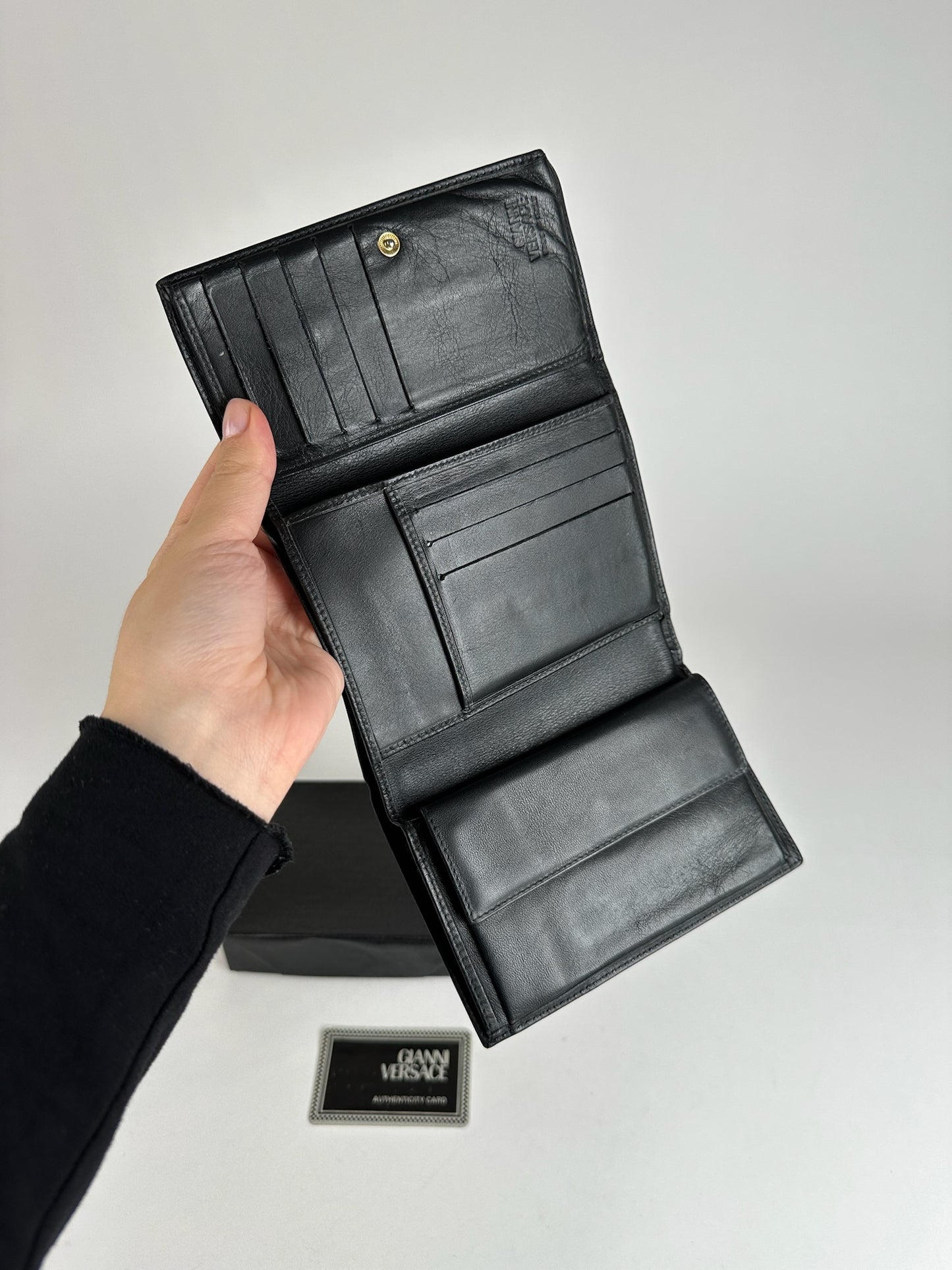 Vintage Gianni Versace Leather Wallet Black