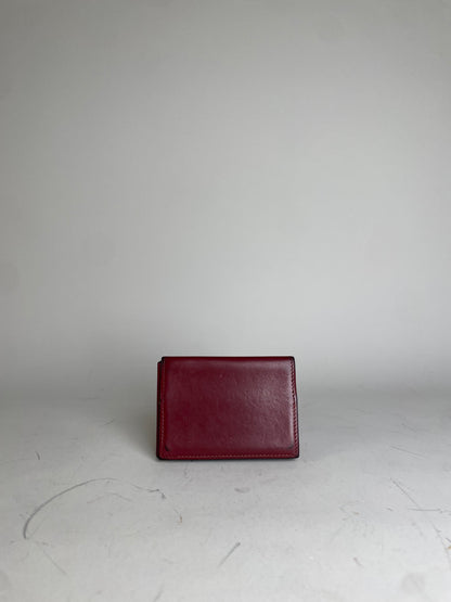 Vintage Hermes Leather Card Holder Red