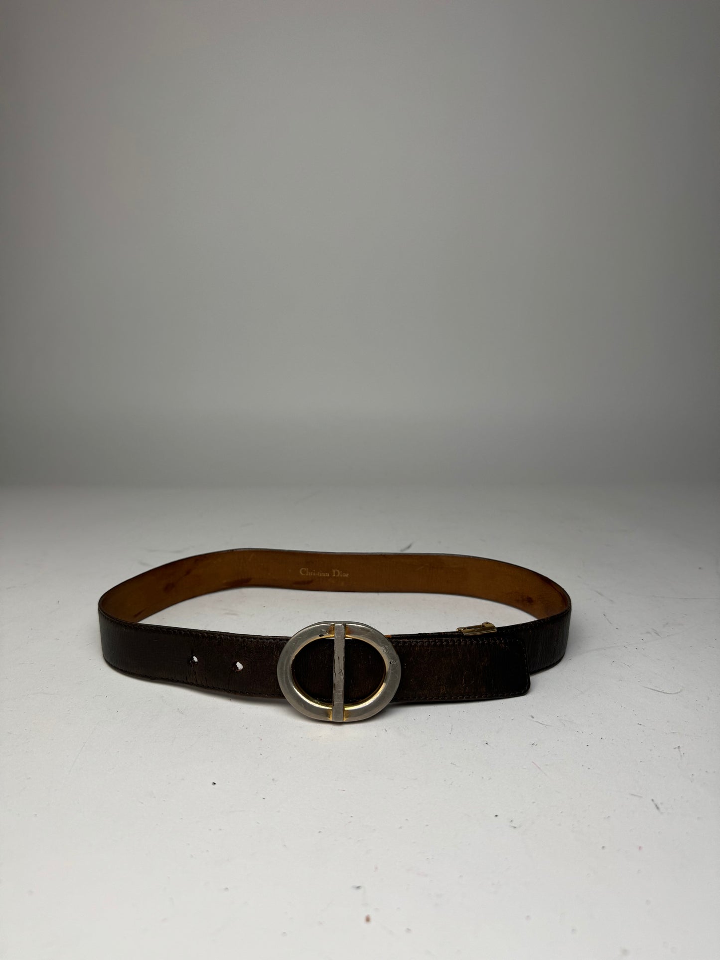 Vintage Dior Leather Belt brown
