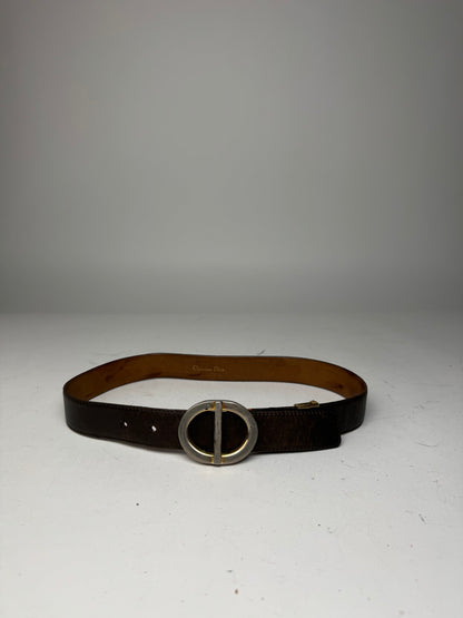 Vintage Dior Leather Belt brown