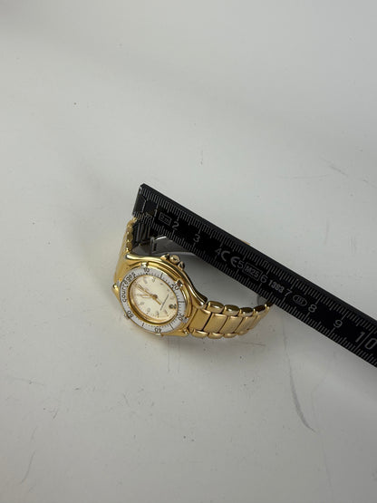 Vintage Courreges Stainless Steel Bracelet Watch Gold Silver