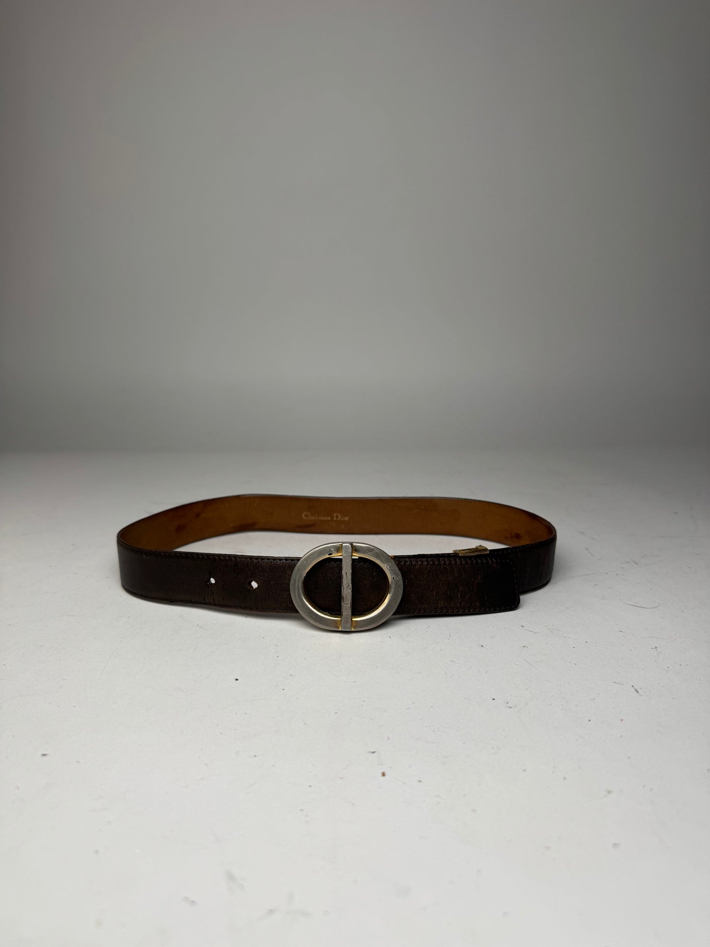 Vintage Dior Leather Belt brown