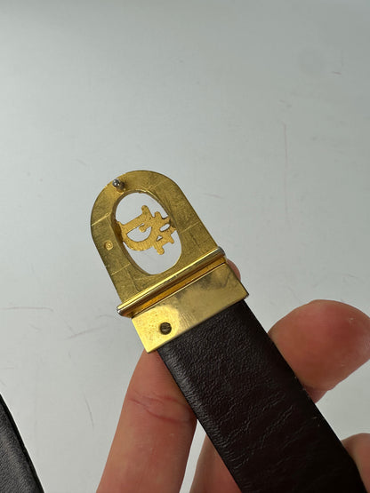 Vintage Dior Leather Belt Black