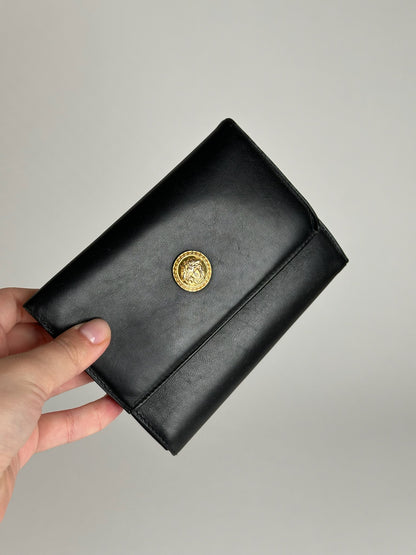 Vintage Gianni Versace Leather Wallet Black
