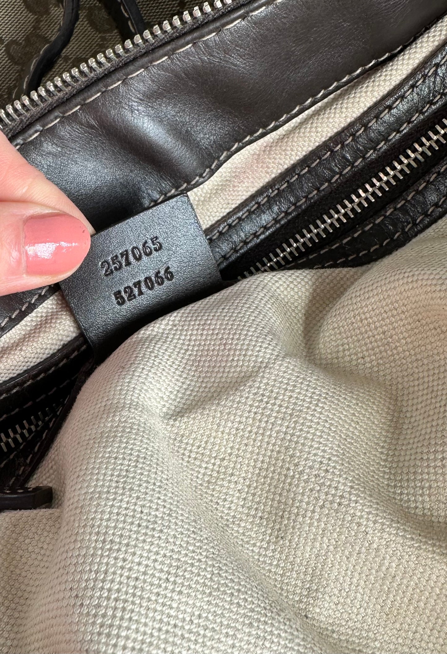 Vintage Gucci Monogram Shoulder / Crossbody Bag Beige Brown